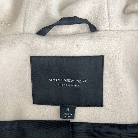 Marc New York, size 6, hip length, wool, fur-lined pea coat - Picture 3 of 6